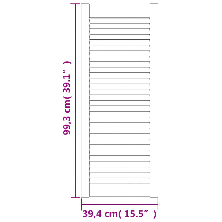 Kastdeur met lamellen 99,3x39,4 cm massief grenenhout