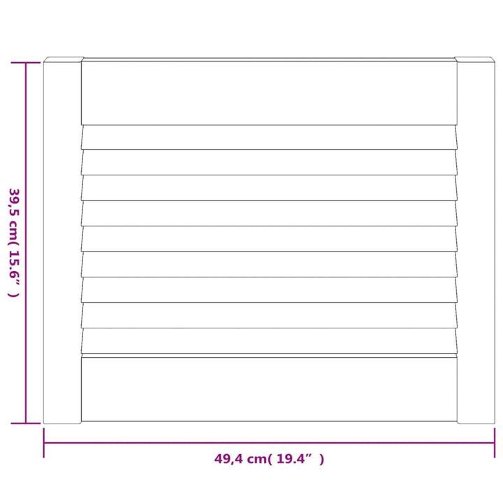 Kastdeur met lamellen 39,5x49,4 cm massief grenenhout wit