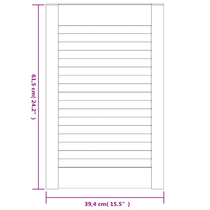 Kastdeur met lamellen 61,5x39,4 cm massief grenenhout wit