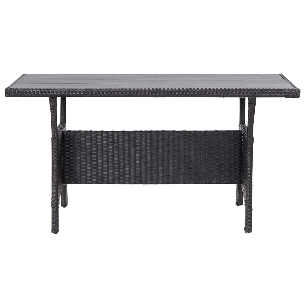 Tuintafel 120x70x66 cm poly rattan zwart