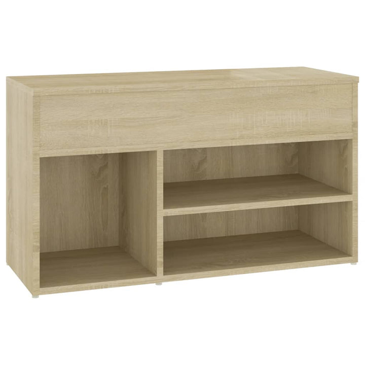 Schoenenbank 80x30x45 cm bewerkt hout sonoma eikenkleurig