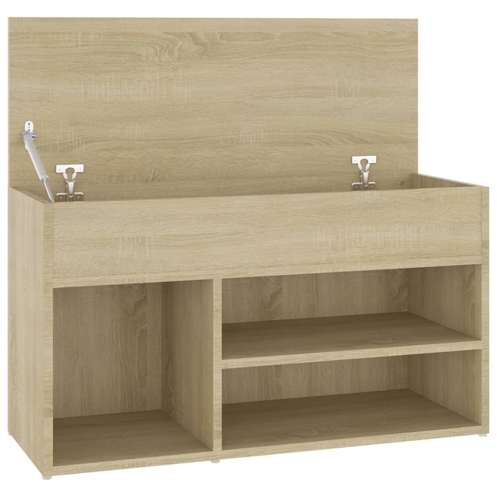 Schoenenbank 80x30x45 cm bewerkt hout sonoma eikenkleurig