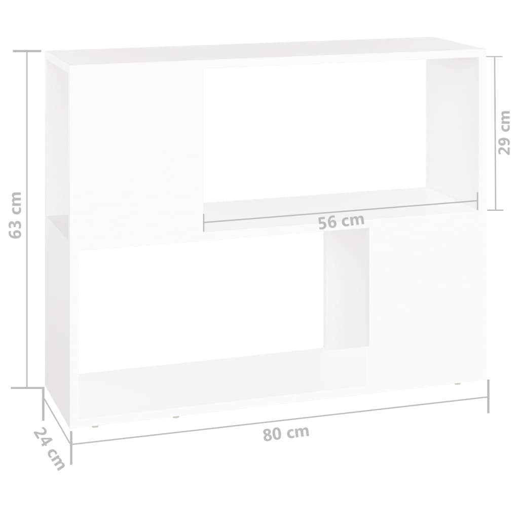 Tv-meubel 80x24x63 cm bewerkt hout wit