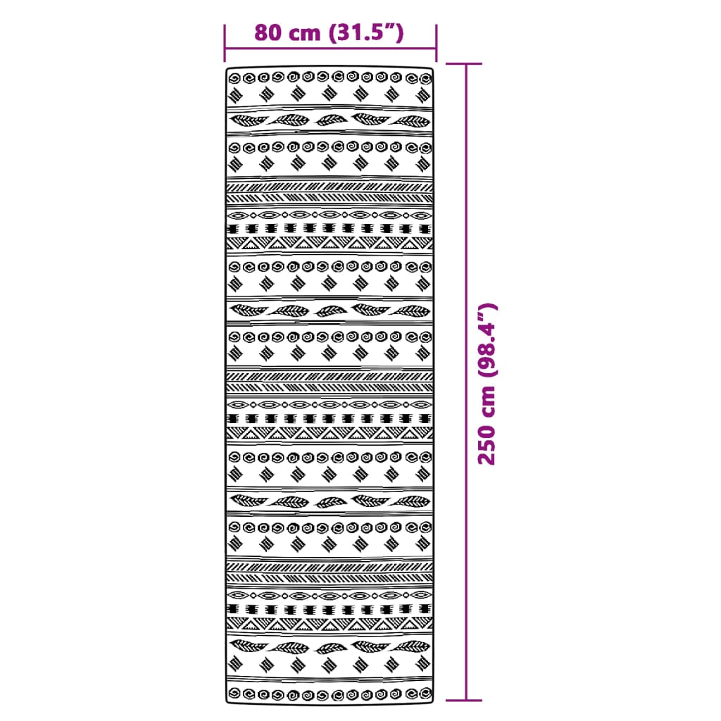 Buitenkleed 80x250 cm polypropeen grijs