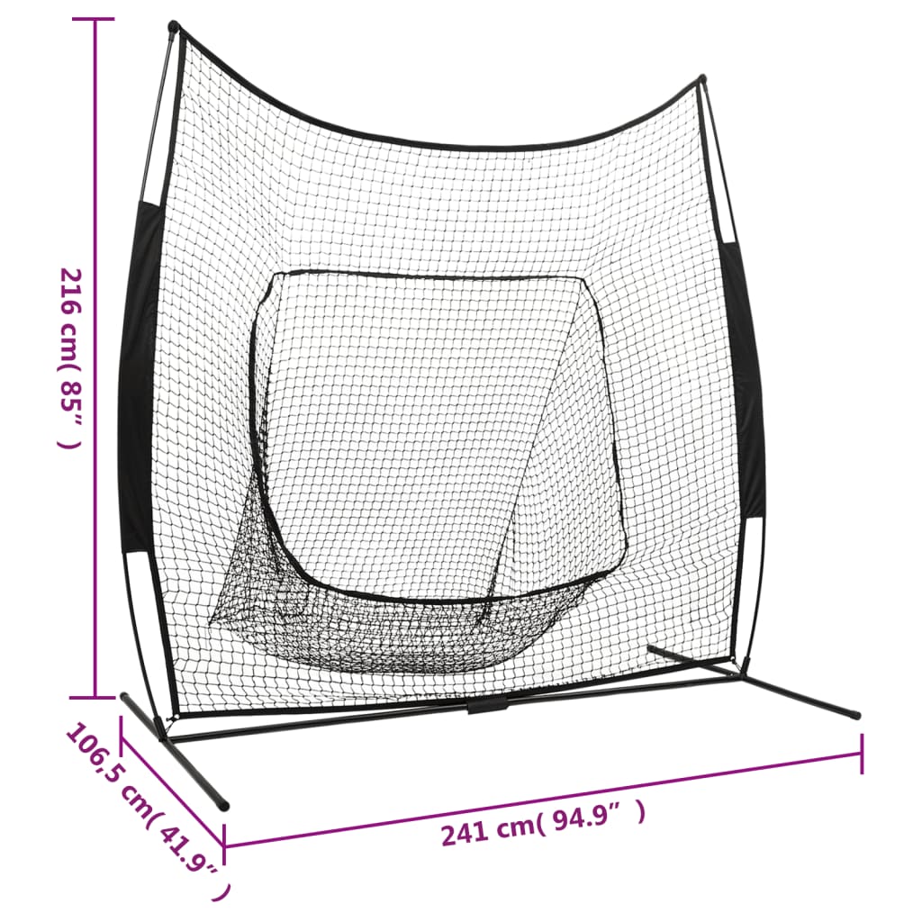 Honkbal- en softbalnet 241x106,5x216 cm metaal