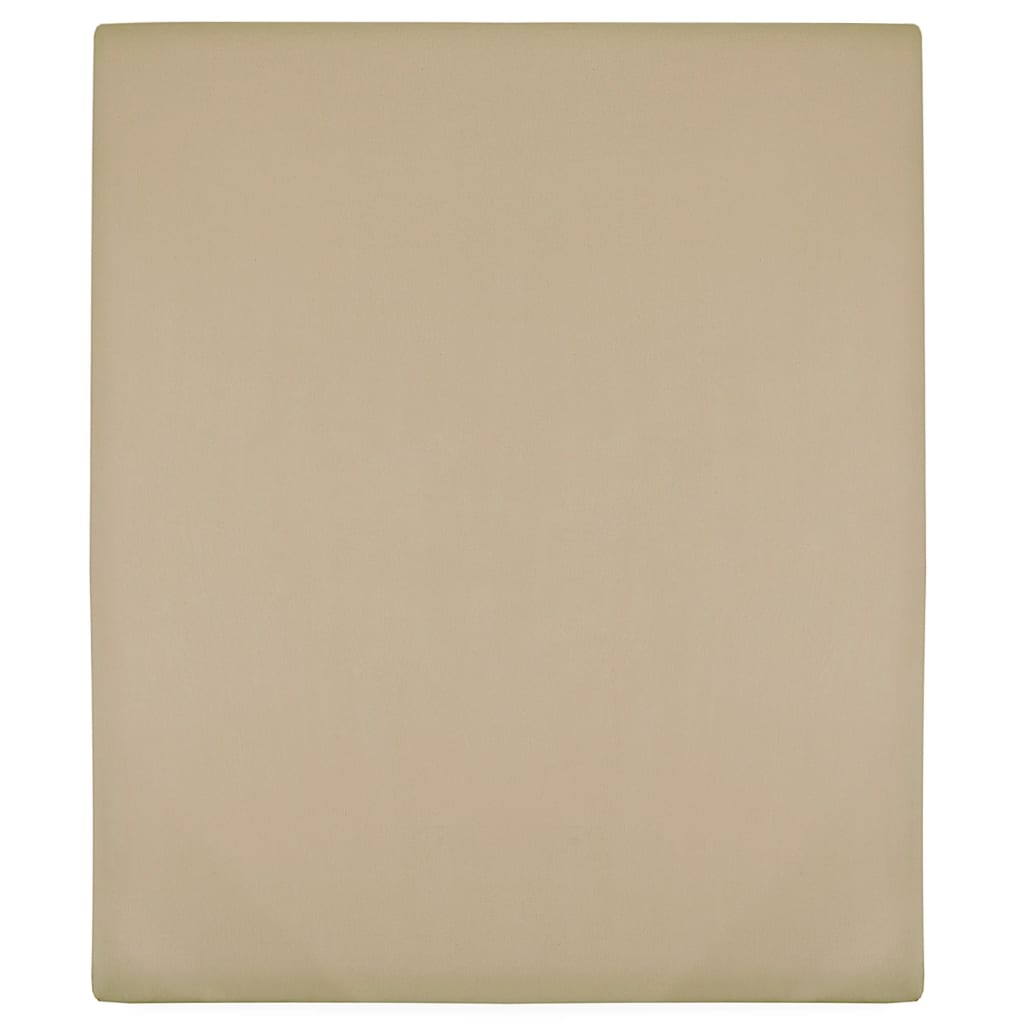 Hoeslakens jersey 2 st 90x200 cm katoen taupe