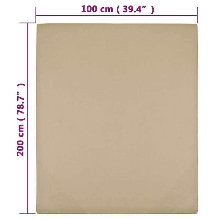 Hoeslaken jersey 100x200 cm katoen taupe