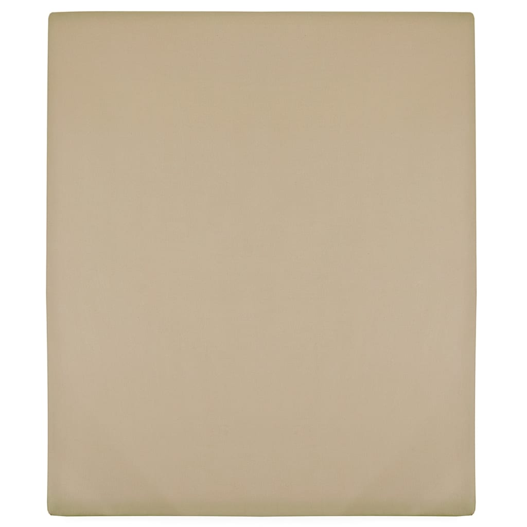 Hoeslakens jersey 2 st 160x200 cm katoen taupe