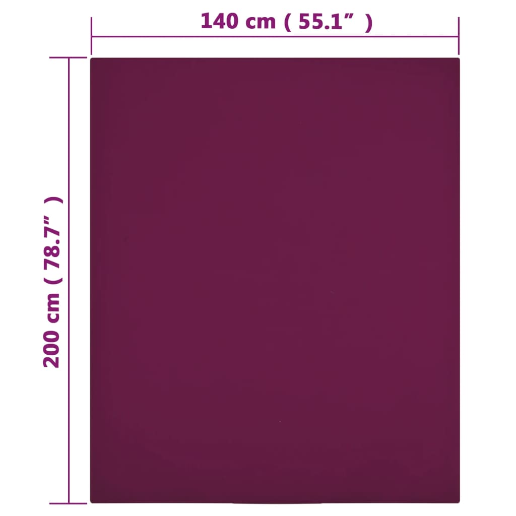 Hoeslaken jersey 140x200 cm katoen bordeauxrood