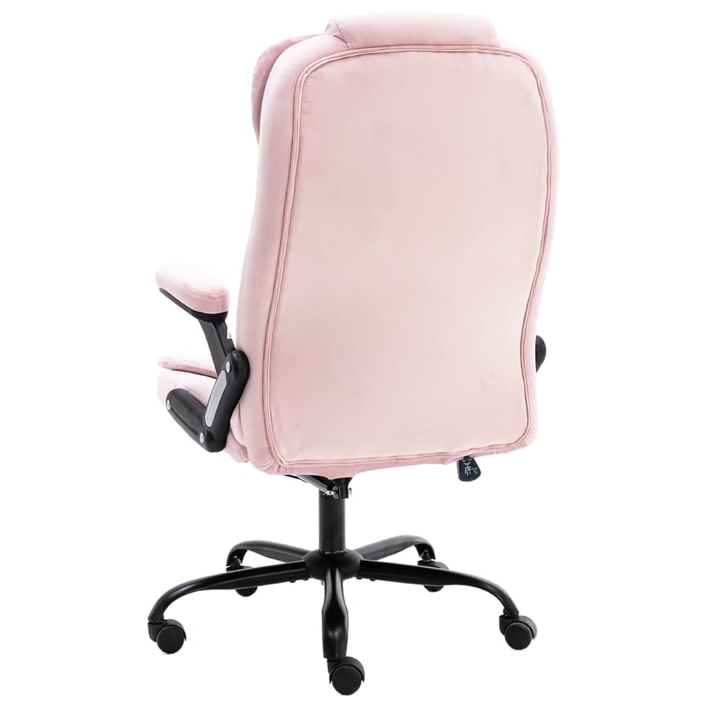 Massagekantoorstoel fluweel roze