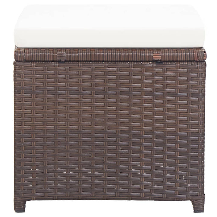 Tuinkrukken 4 st met kussens poly rattan bruin