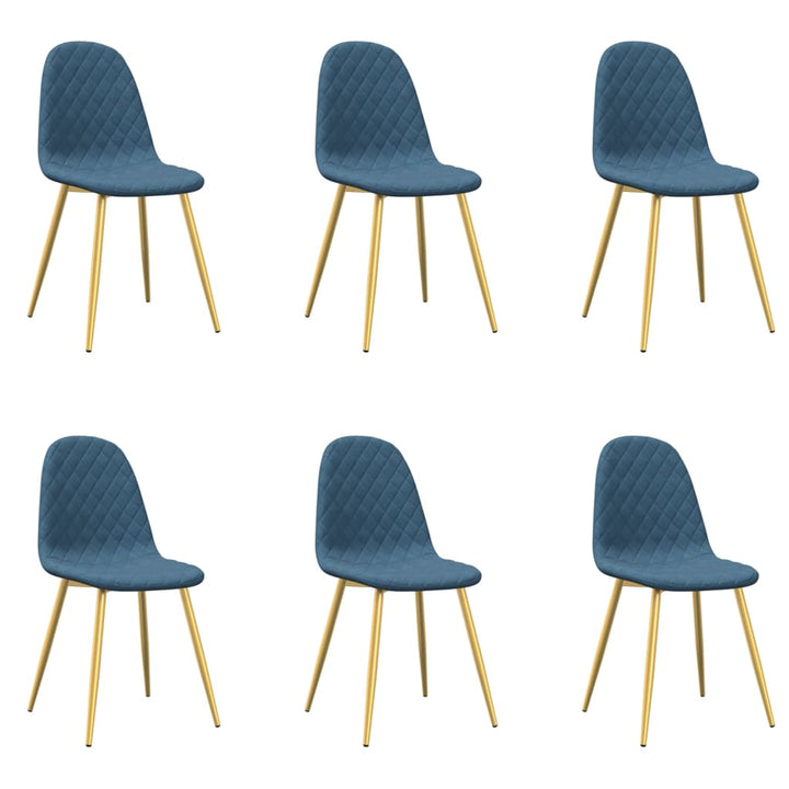 Eetkamerstoelen 6 st fluweel blauw