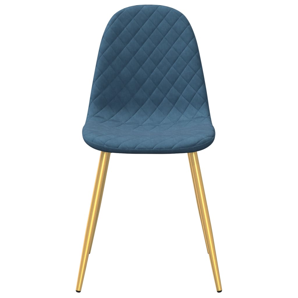 Eetkamerstoelen 6 st fluweel blauw