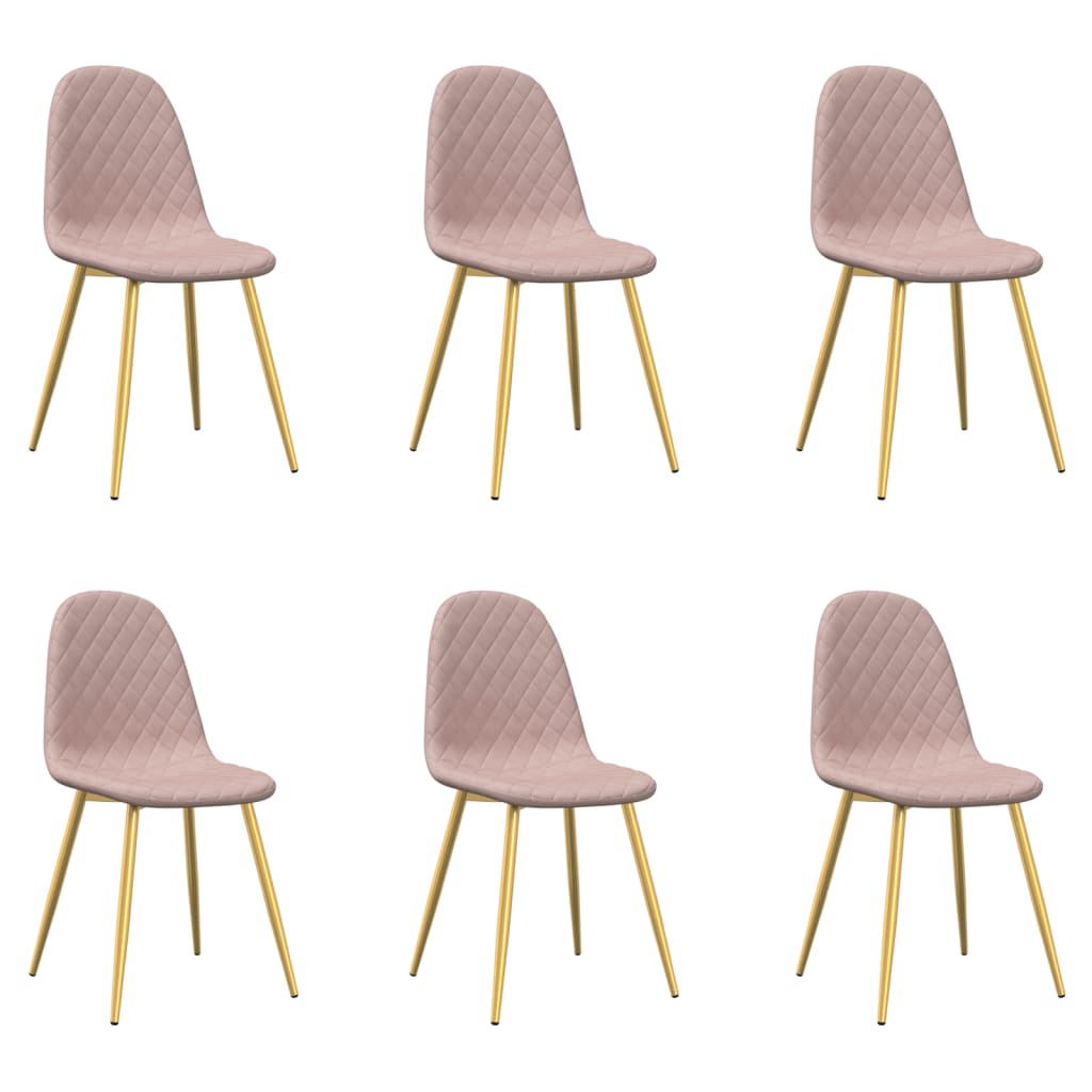 Eetkamerstoelen 6 st fluweel roze