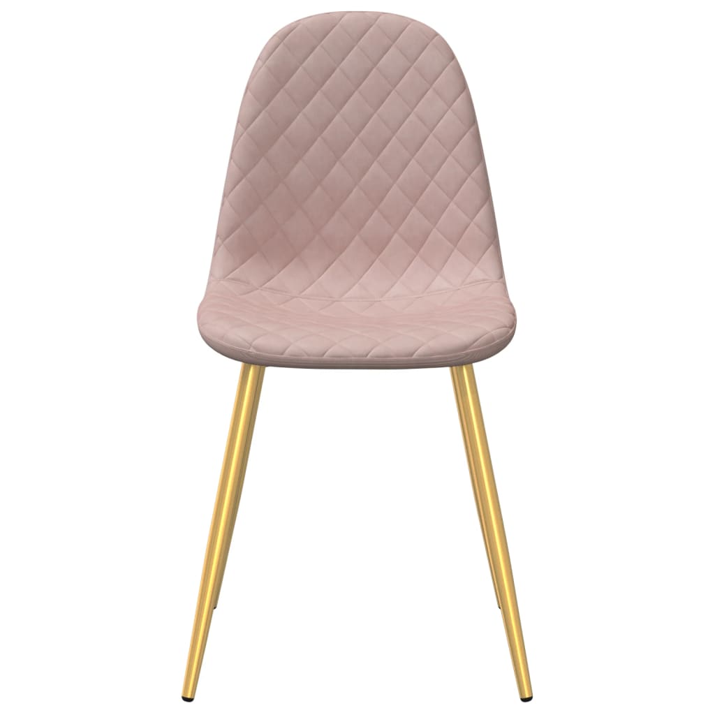 Eetkamerstoelen 6 st fluweel roze