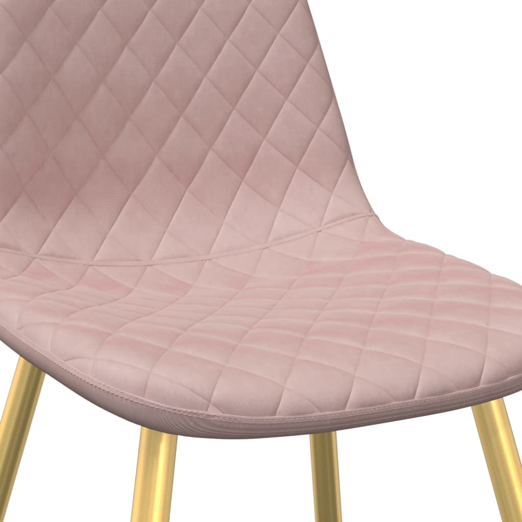 Eetkamerstoelen 6 st fluweel roze