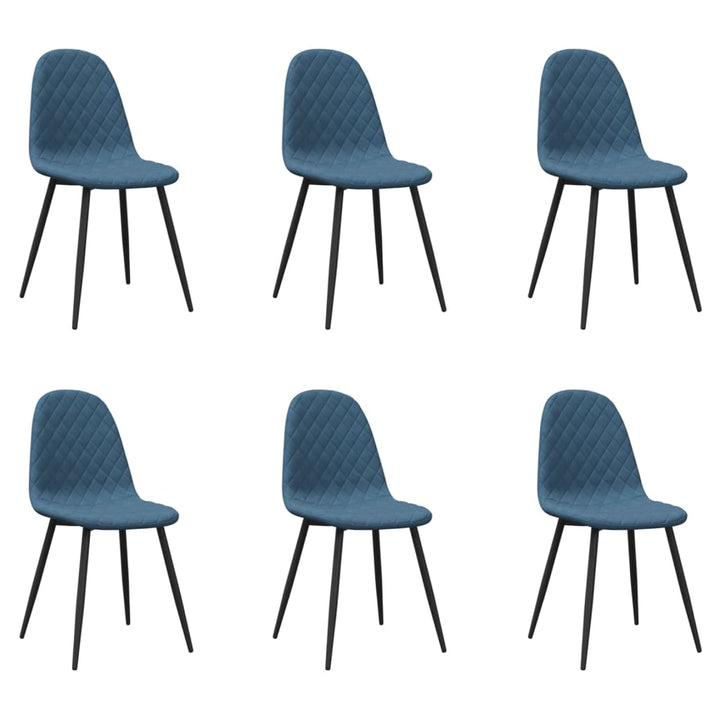 Eetkamerstoelen 6 st fluweel blauw