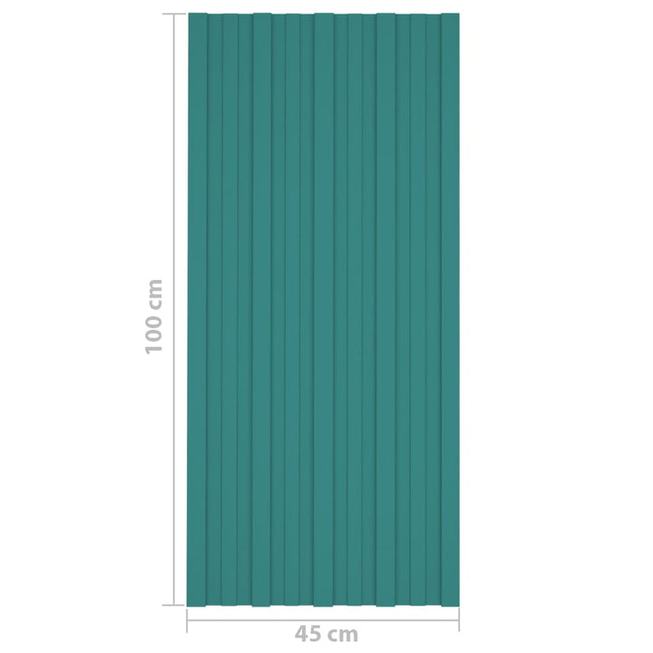 Dakpanelen 36 st 100x45 cm gegalvaniseerd staal groen