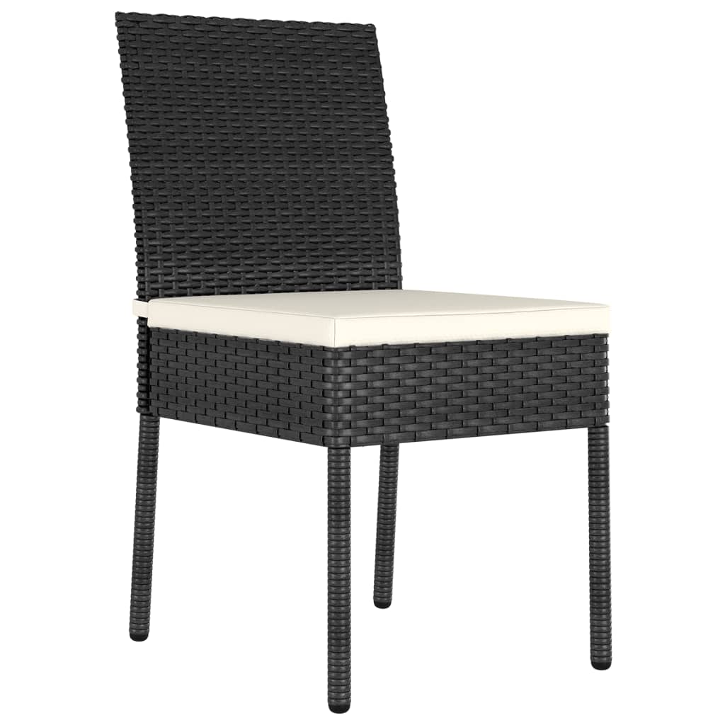 Tuinstoelen 4 st poly rattan zwart