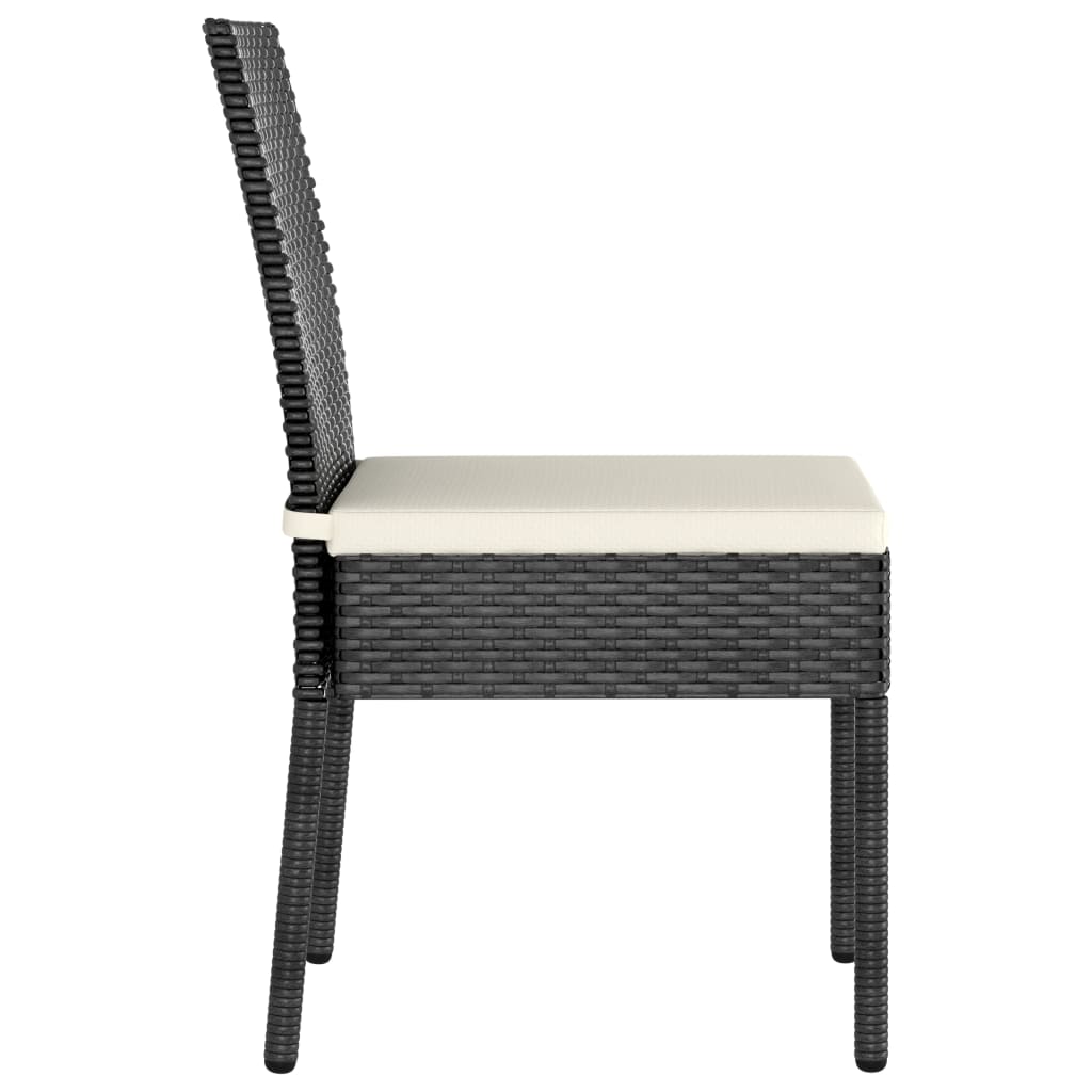 Tuinstoelen 4 st poly rattan zwart