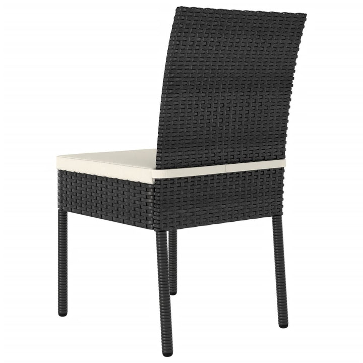 Tuinstoelen 4 st poly rattan zwart