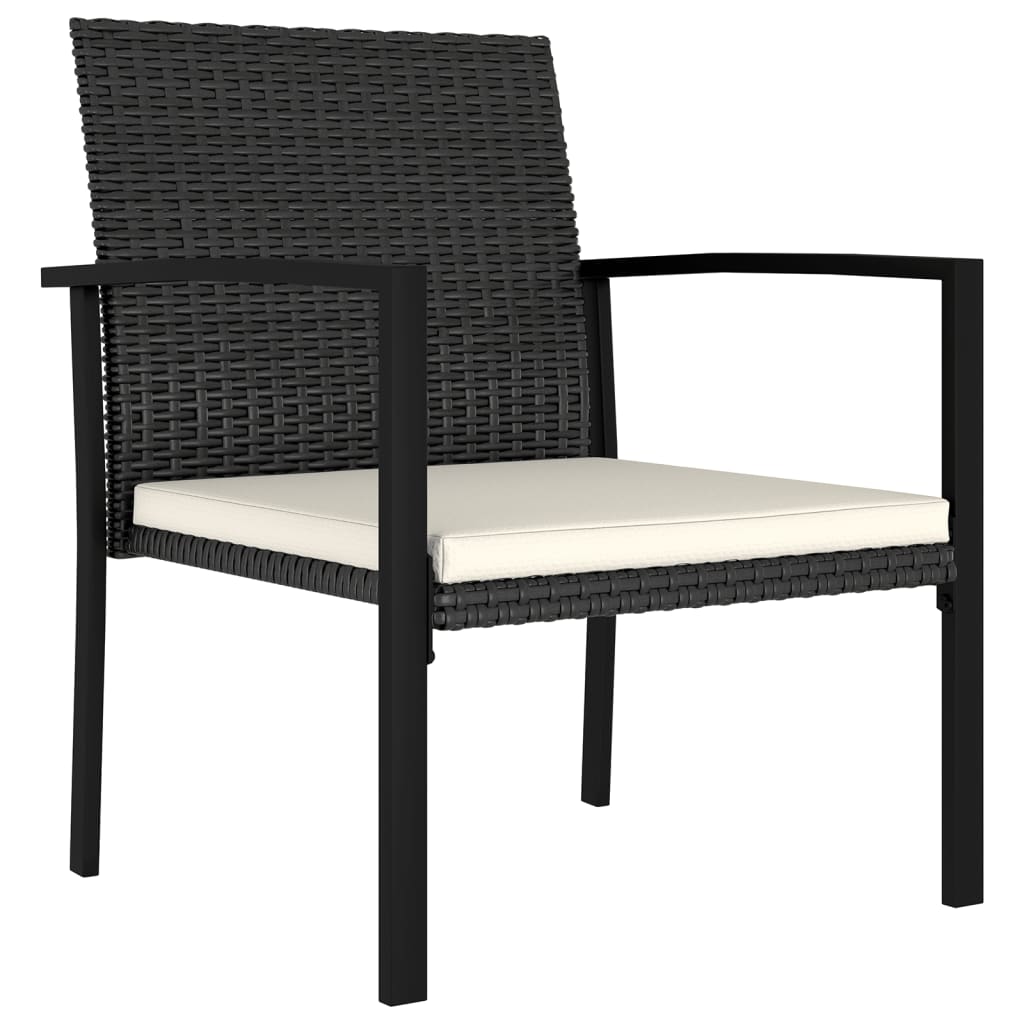 Tuinstoelen 4 st poly rattan zwart