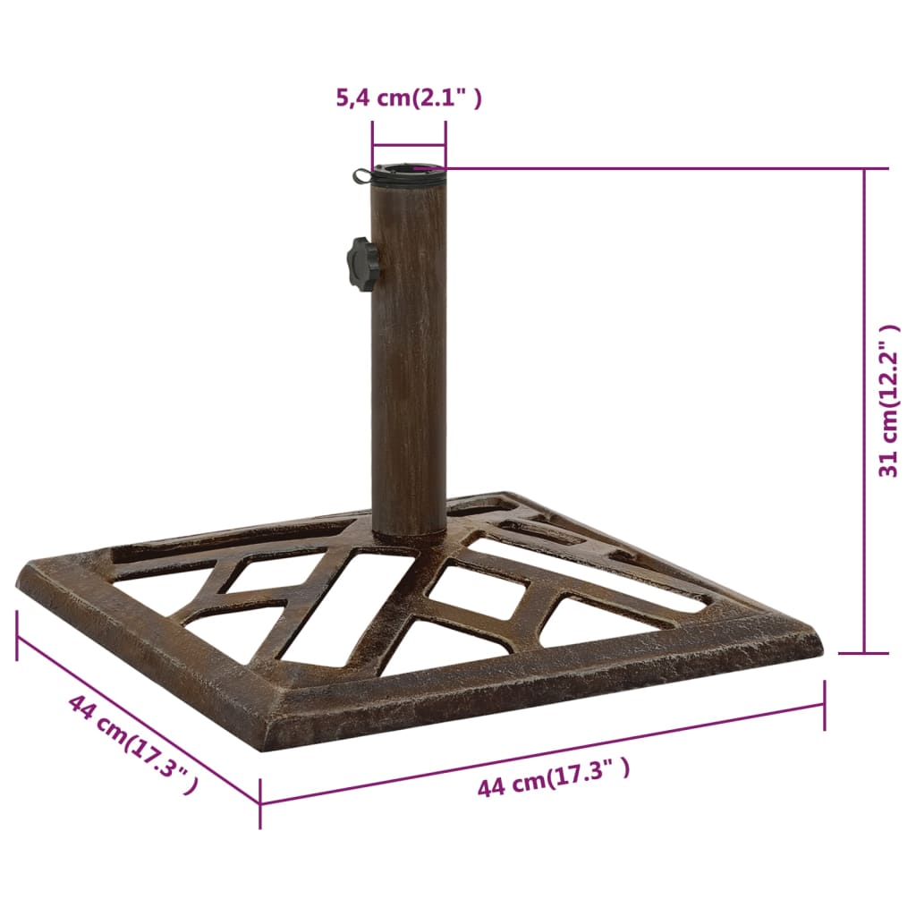 Parasolvoet 44x44x31 cm gietijzer bronskleurig