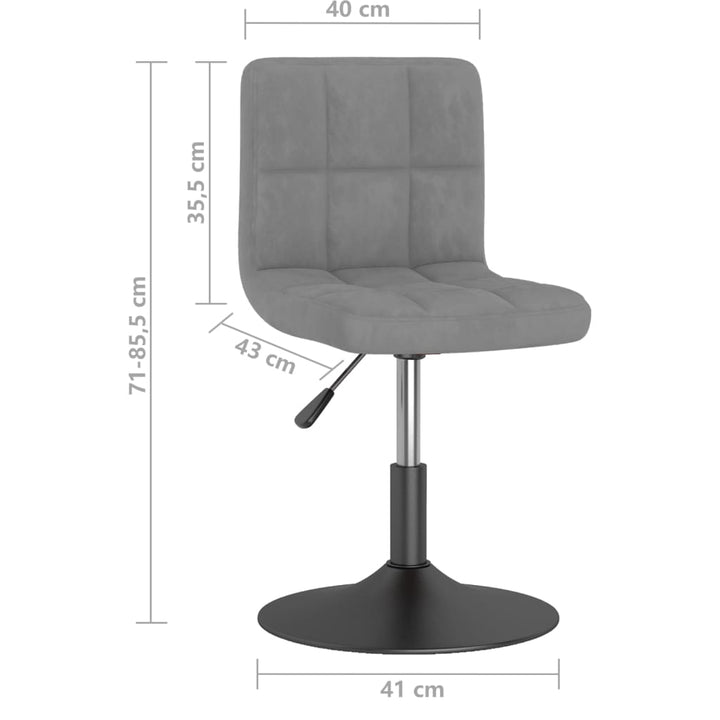 Eetkamerstoelen draaibaar 4 st fluweel lichtgrijs