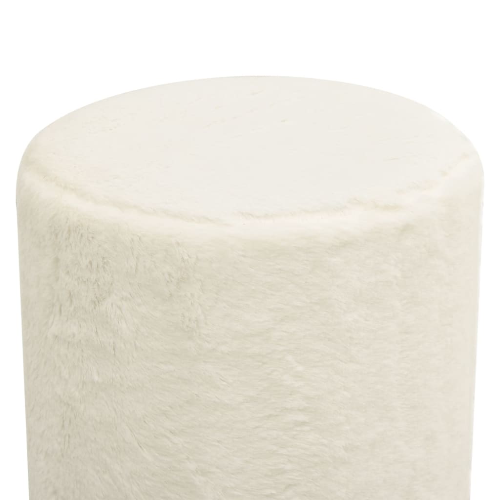 Hocker rond pluche wit