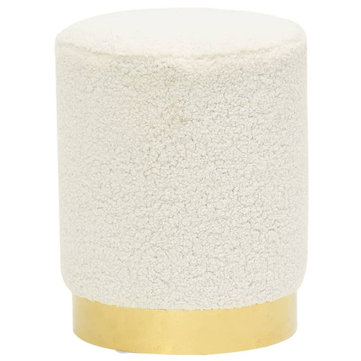 Hocker rond fleece wit