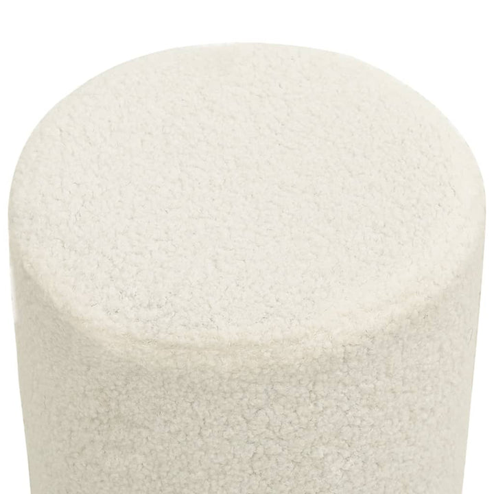 Hocker rond fleece wit