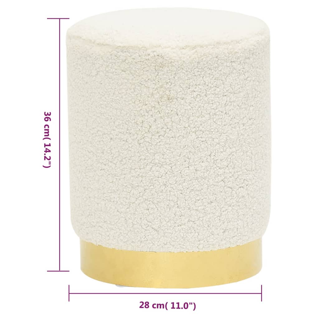 Hocker rond fleece wit