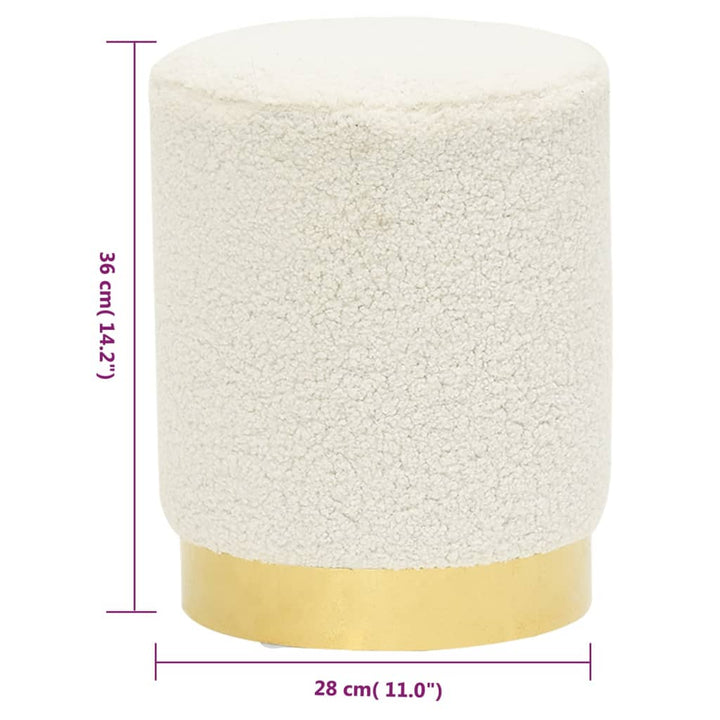 Hocker rond fleece wit