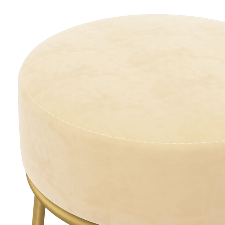 Hocker rond fluweel abrikooskleurig