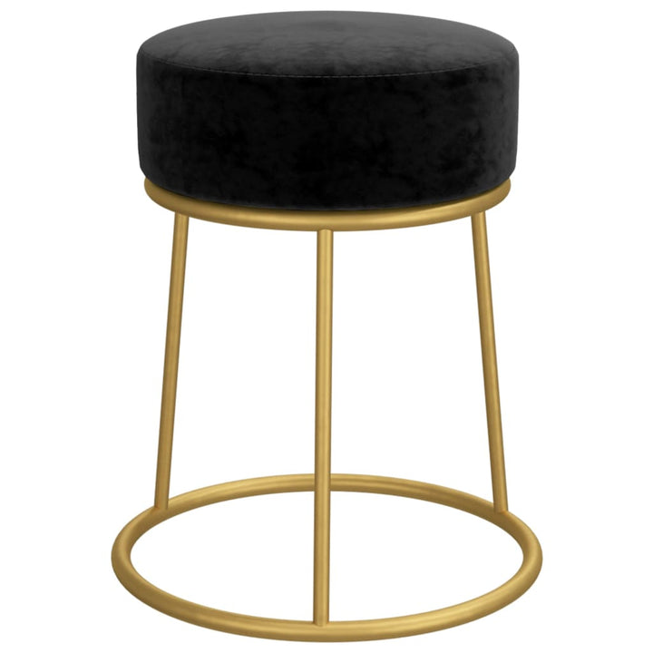 Hocker rond fluweel zwart