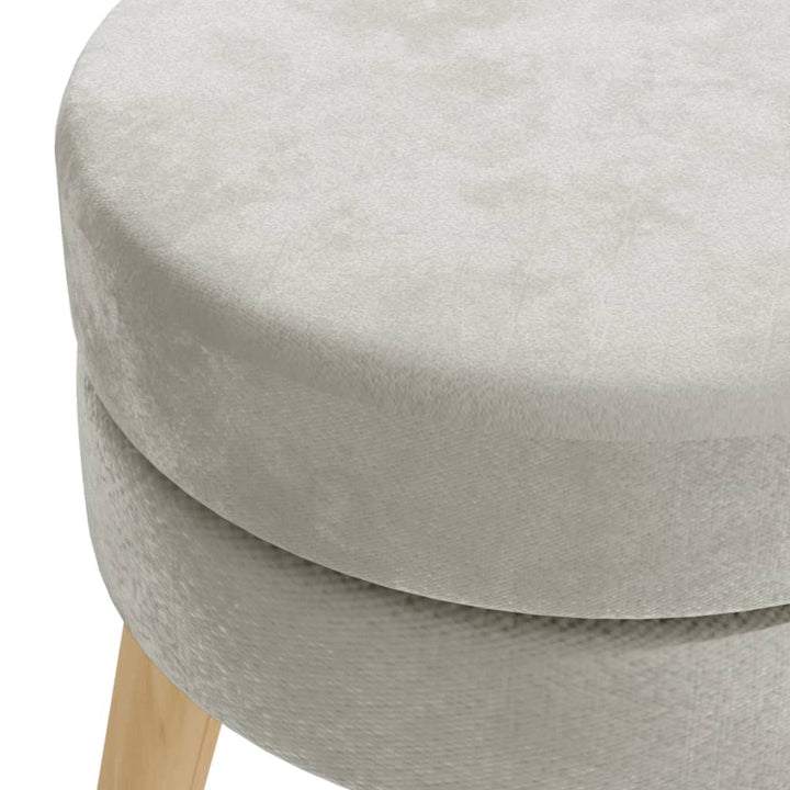 Hocker rond fluweel lichtgrijs