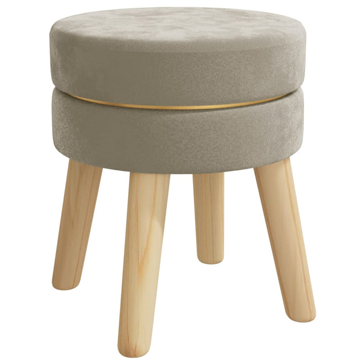 Hocker rond fluweel donkergrijs