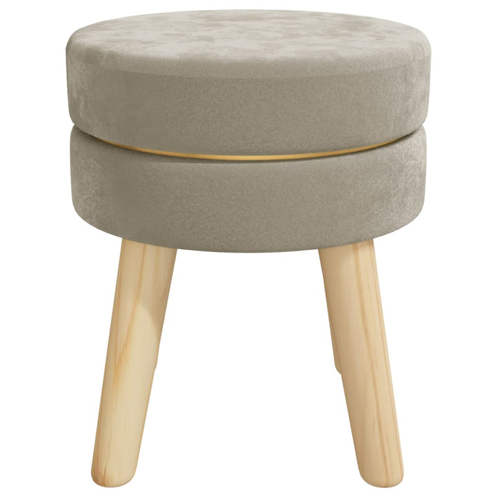 Hocker rond fluweel donkergrijs