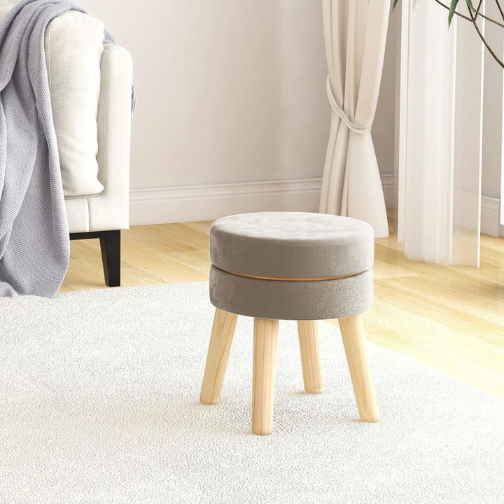 Hocker rond fluweel donkergrijs