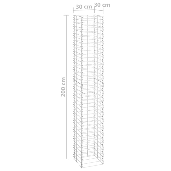 Schanskorf plantenbakken 3 st verhoogd 30x30x200 cm ijzer