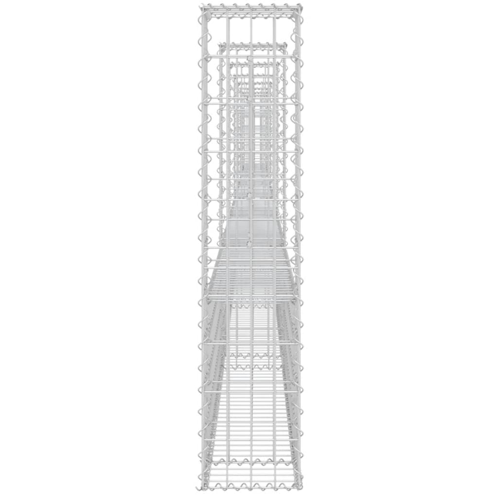 Schanskorf U-vormig met 8 palen 860x20x100 cm ijzer