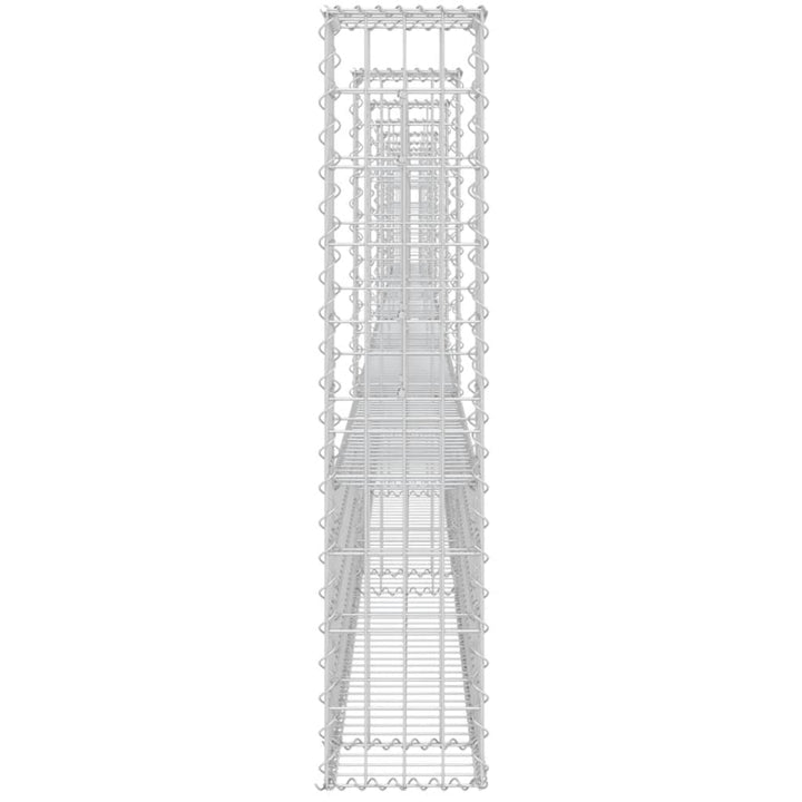 Schanskorf U-vormig met 8 palen 860x20x100 cm ijzer