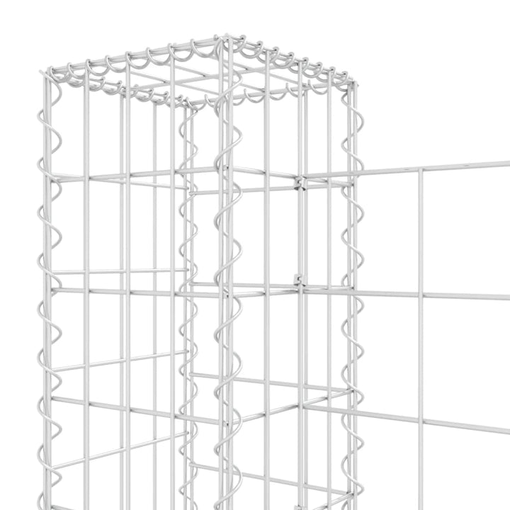 Schanskorf U-vormig met 8 palen 860x20x100 cm ijzer