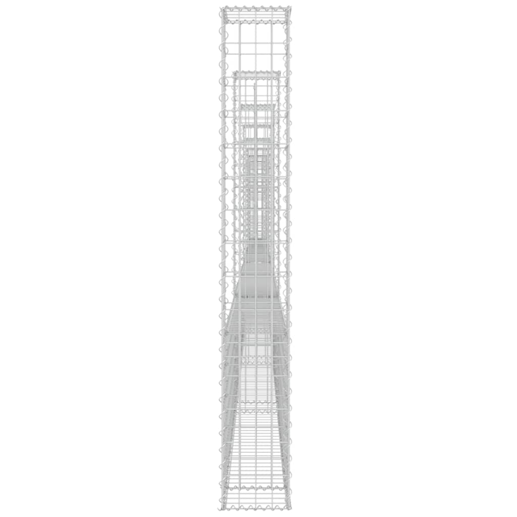 Schanskorf U-vormig met 8 palen 860x20x150 cm ijzer