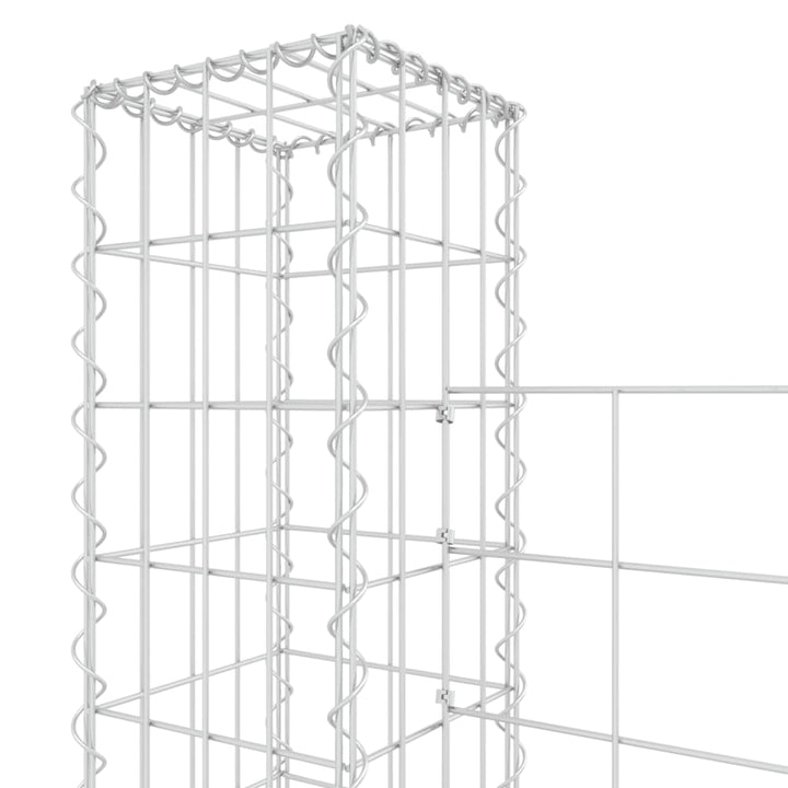 Schanskorf U-vormig met 8 palen 860x20x150 cm ijzer