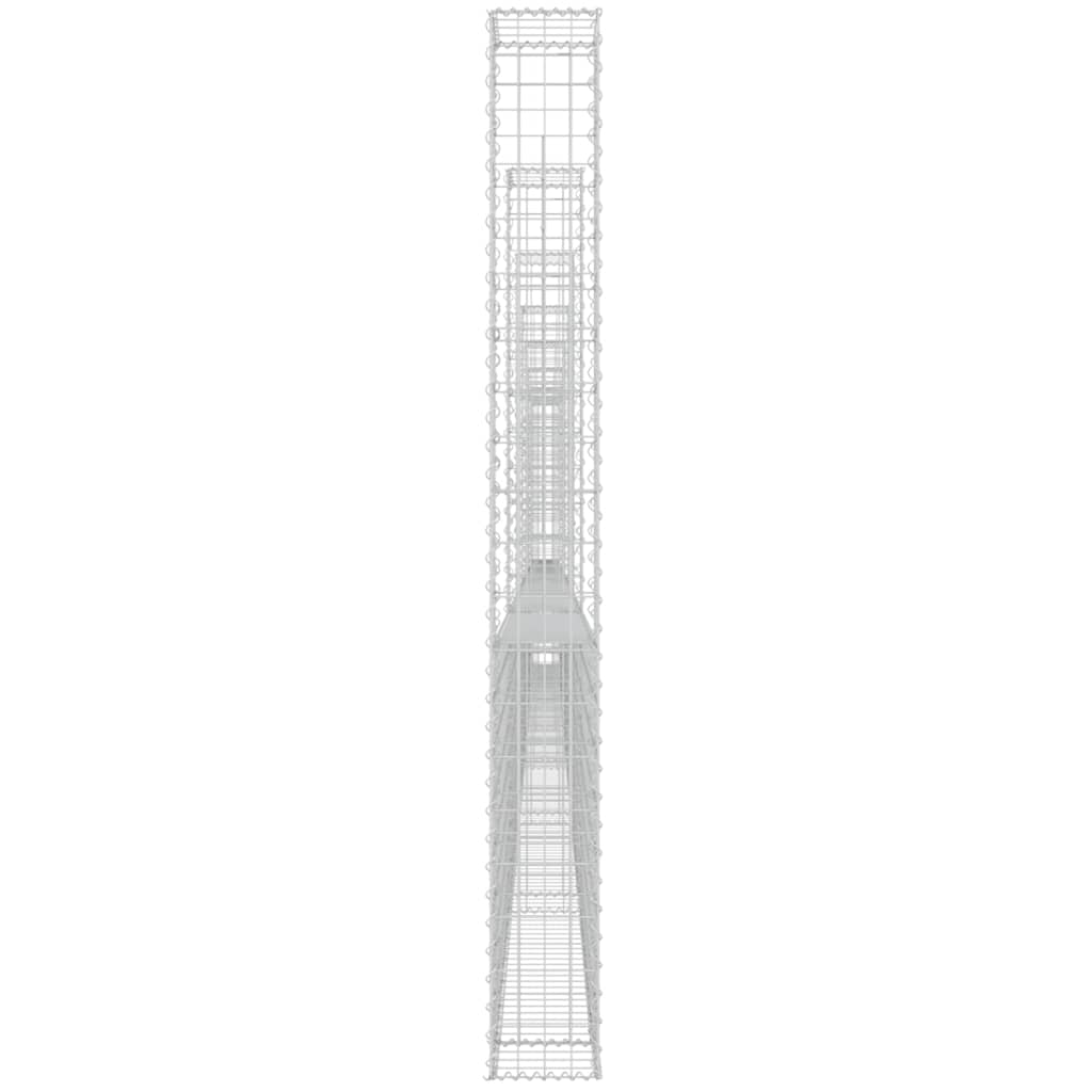 Schanskorf U-vormig met 8 palen 860x20x200 cm ijzer