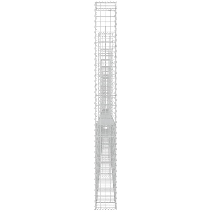 Schanskorf U-vormig met 8 palen 860x20x200 cm ijzer