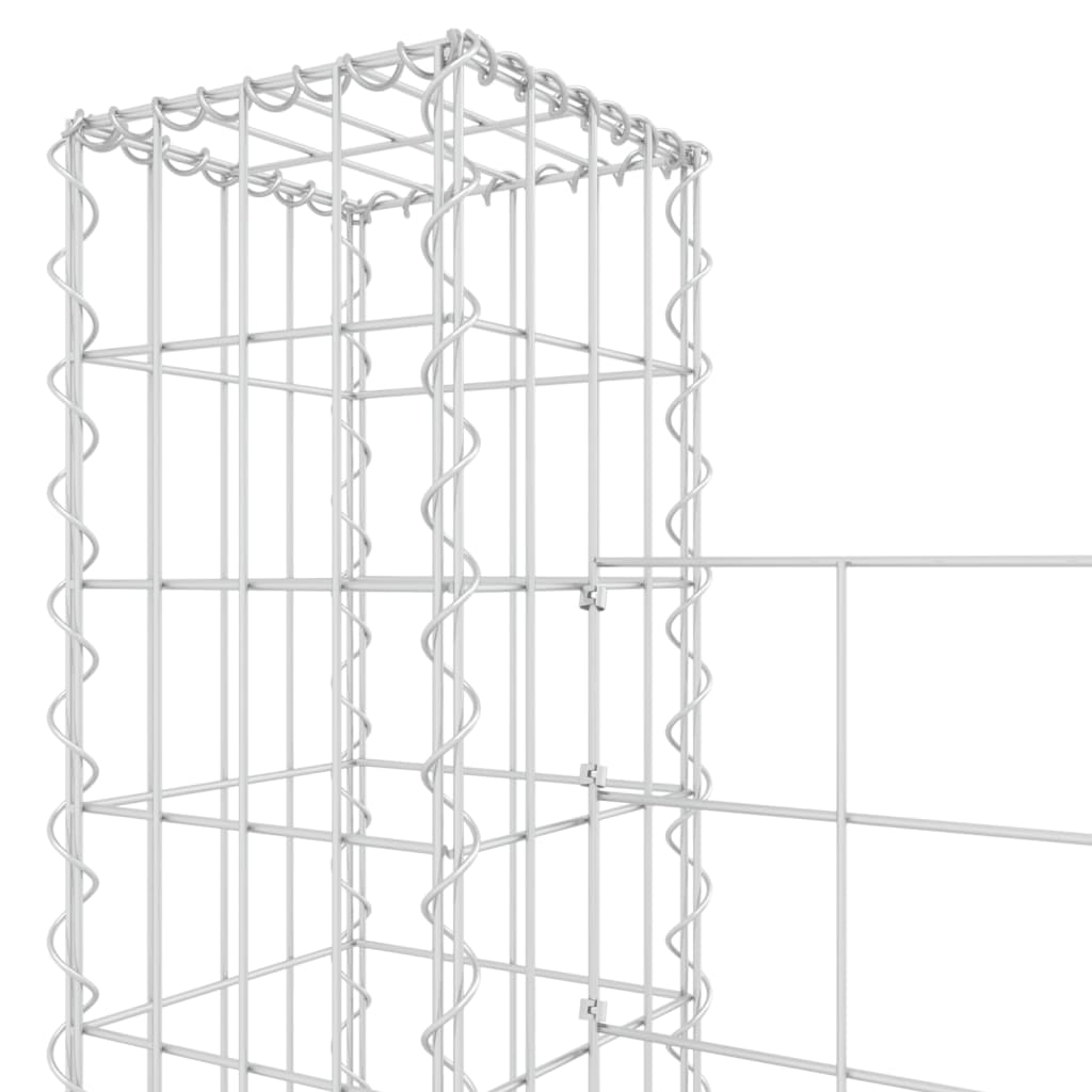 Schanskorf U-vormig met 8 palen 860x20x200 cm ijzer