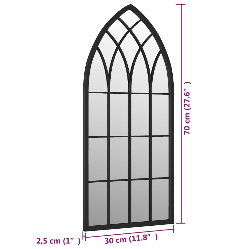 Tuinspiegel 70x30 cm ijzer zwart