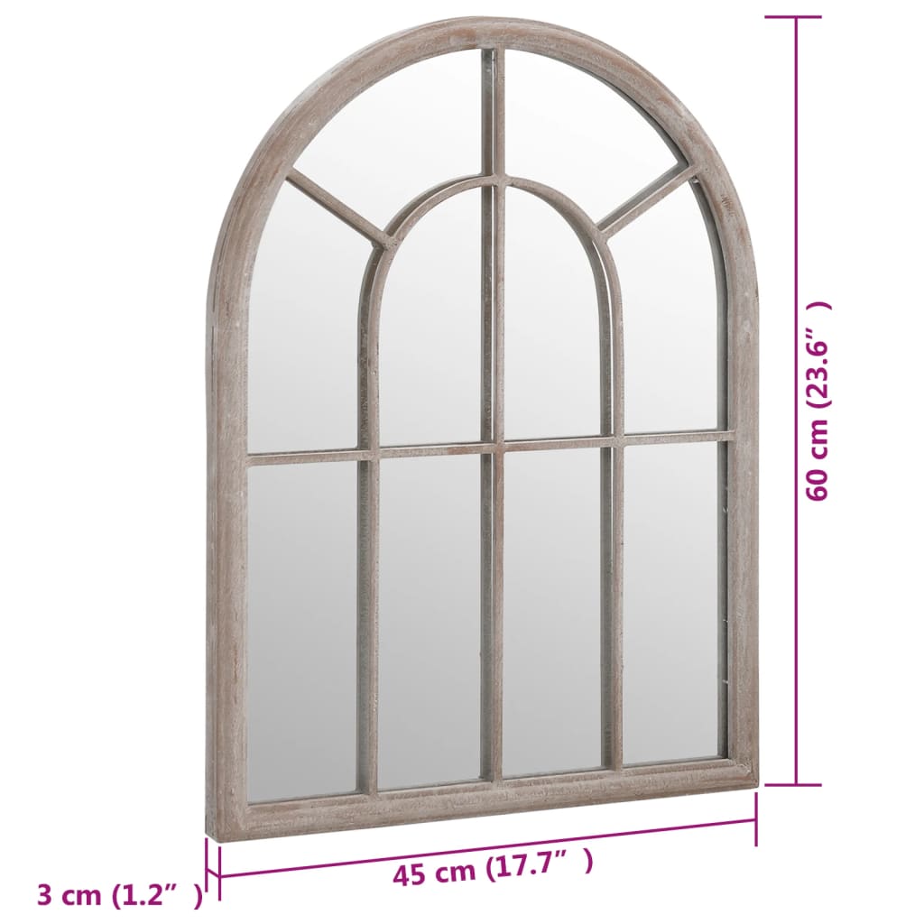 Tuinspiegel 60x45 cm ijzer zandkleurig